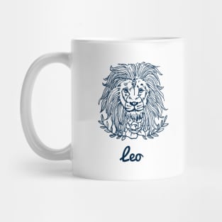 Leo Zodiac Horoscope Lion Faces with Flower Sign and Name Mug